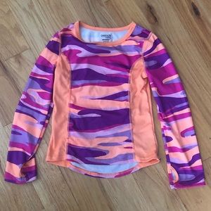 Girls camo drifit long sleeve athletic top